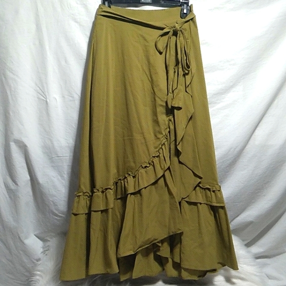 Maeve Dresses & Skirts - FINAL SALE! NWOT Maeve Anthropologie Ruffle Assymetric Hi Lo Long Skirt Sz.XS